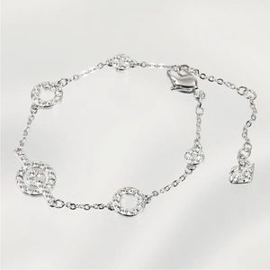 Swarovski 1121075 Women's Purity Rhodium-Plated Clear Crystal Chain Bracelet